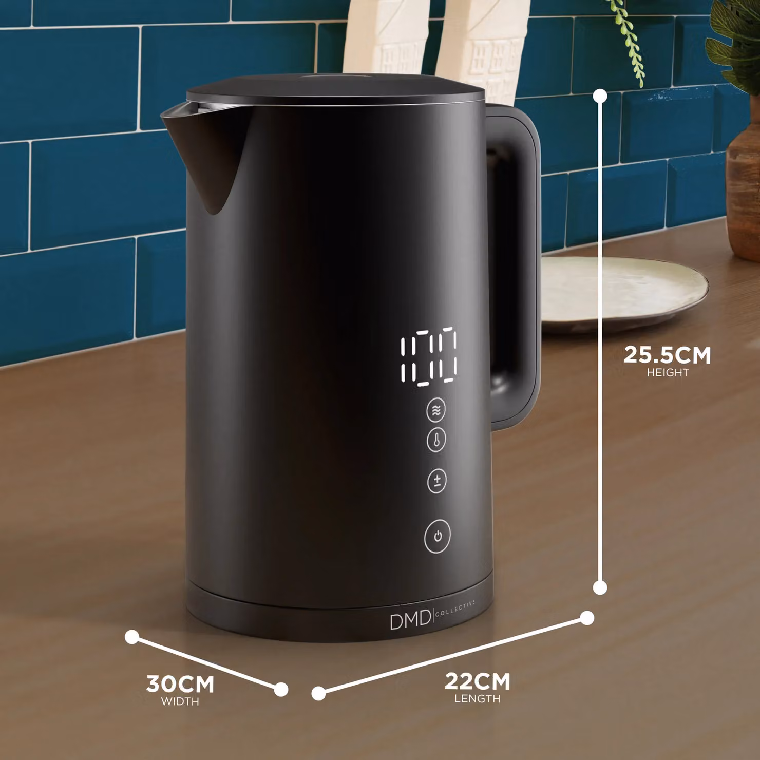 DMD Collective Smart Wi-Fi Touchscreen Kettle, 1.5 l, Black – 2
