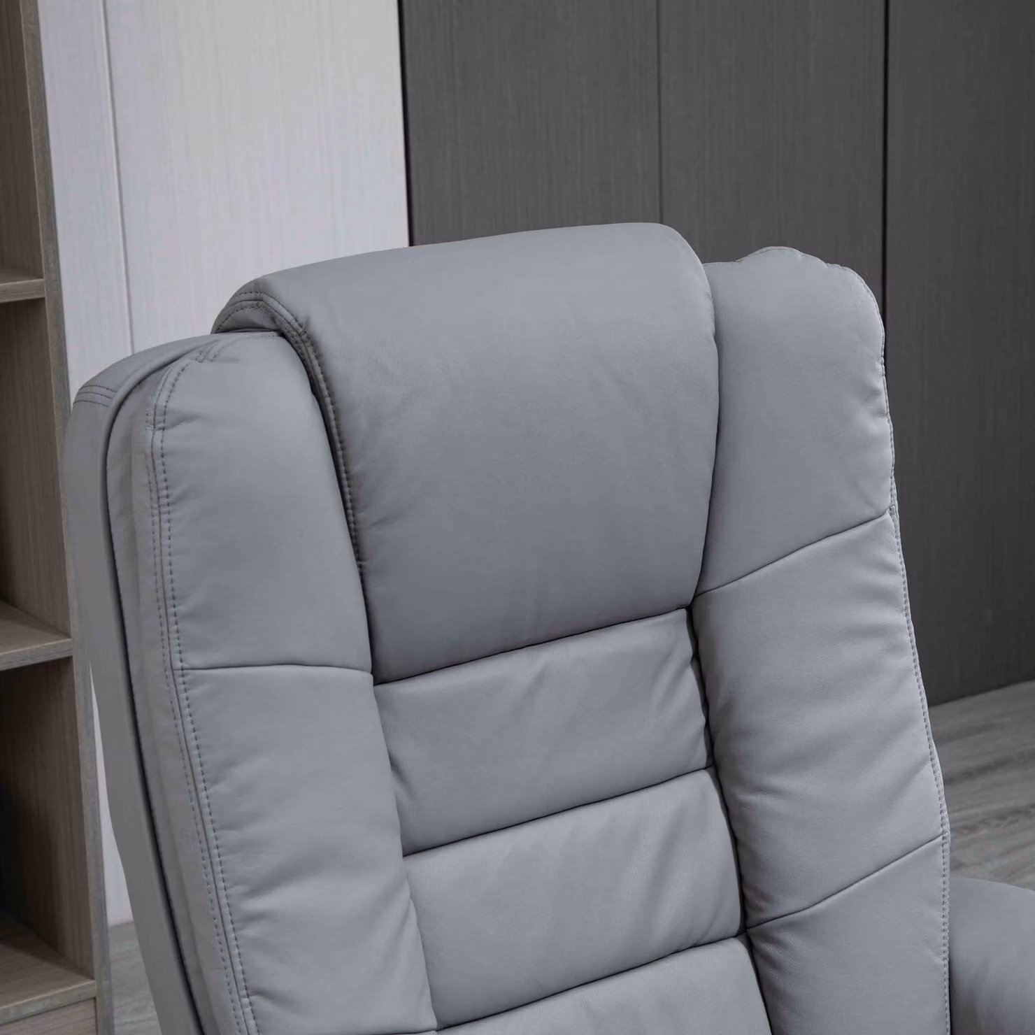 HOMCOM Grey Recliner Armchair with Footstool, 360 Degree Swivel and 135 Degree Recline, 130kg Capacity – 7