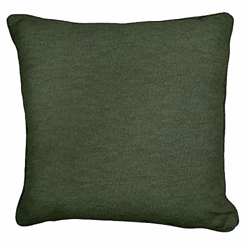 Fusion Sorbonne Luxury Plain Dyed Filled Square Cushion in Green, 100% Cotton, W/D/H: 43 x 43 x 43 cm – 4