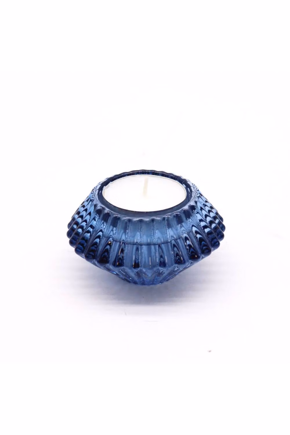 KDMD Blue Floral Glass Candle and Tealight Holder – 2