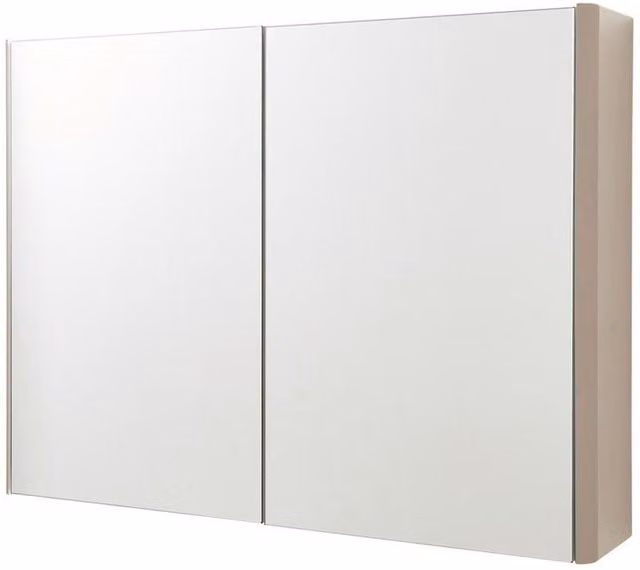 Clifton Grey 2-Door Mirror Bathroom Cabinet, Wall Mounted, H 60 cm x W 80 cm x D 16 cm
