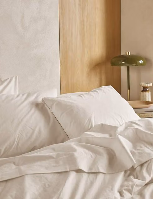 Piglet In Bed Pure Cotton Percale Pillowcase Set in Pearl White