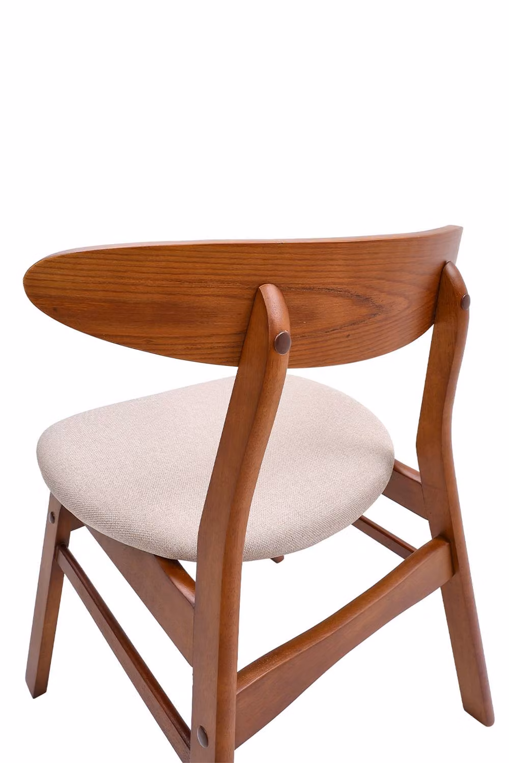 Garden Sanctuary 2-Piece Upholstered Dining Chairs with Rubberwood Legs in Beige and Brown – 4