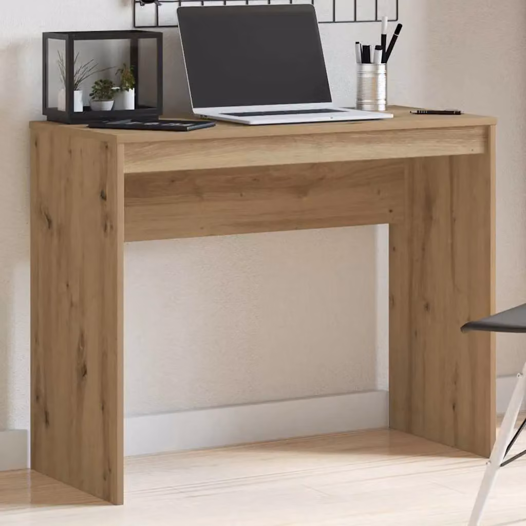 Berkfield Artisan Oak Computer Desk in Brown, W/D/H: 90 x 40 x 72 cm – 3