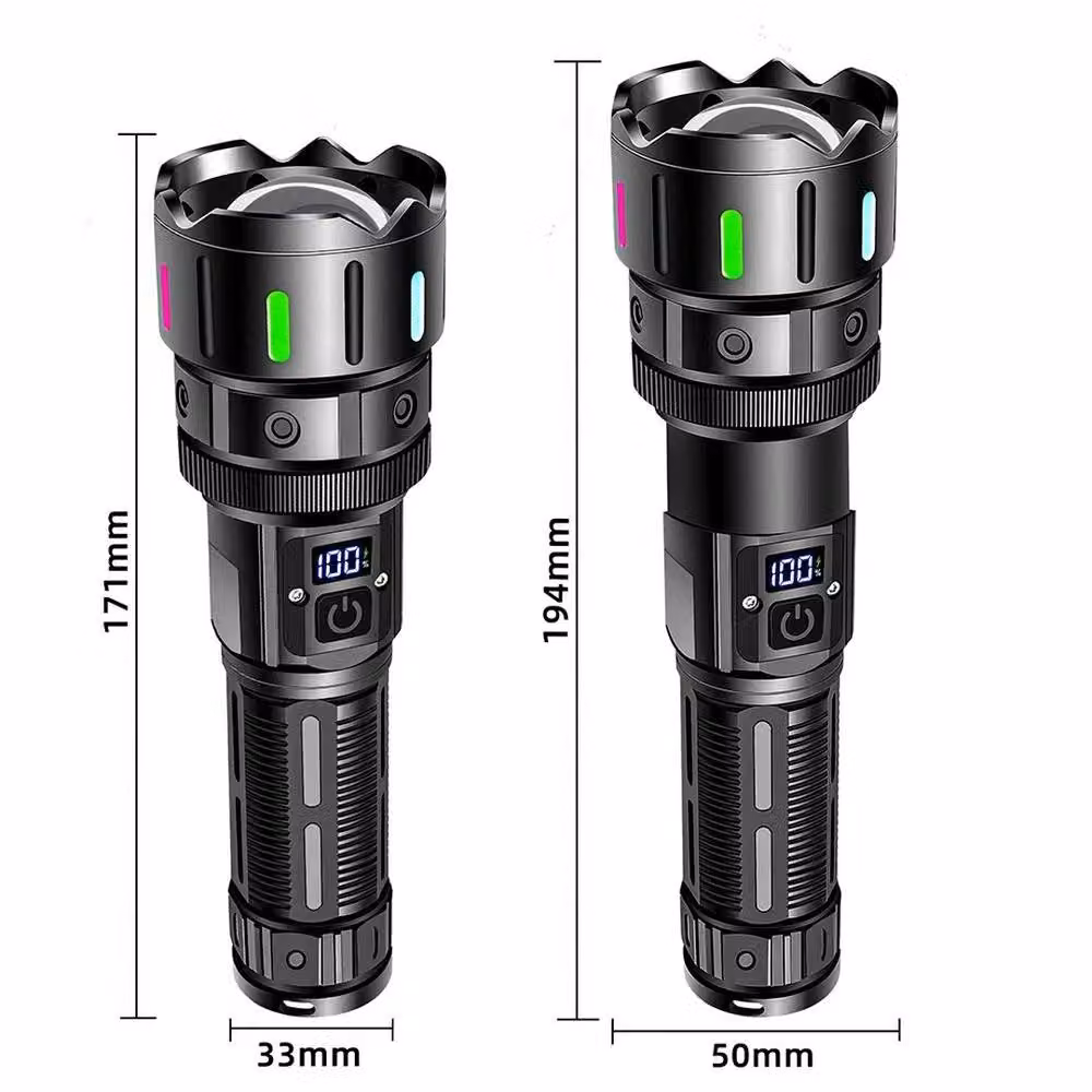 FLAVORA USB Rechargeable Super Bright LED Torch Lamp in Black – 5
