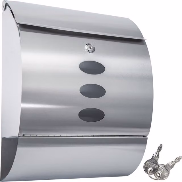 tectake Free Standing Letterbox in Silver