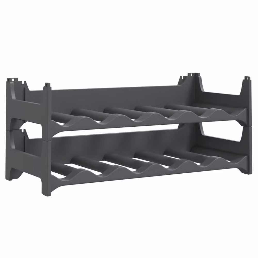 Berkfield Home Stackable Wine Rack for 12 Bottles in Charcoal Grey – 2