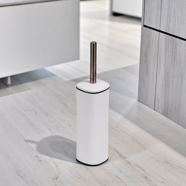 Showerdrape Capri White Freestanding Toilet Brush and Holder