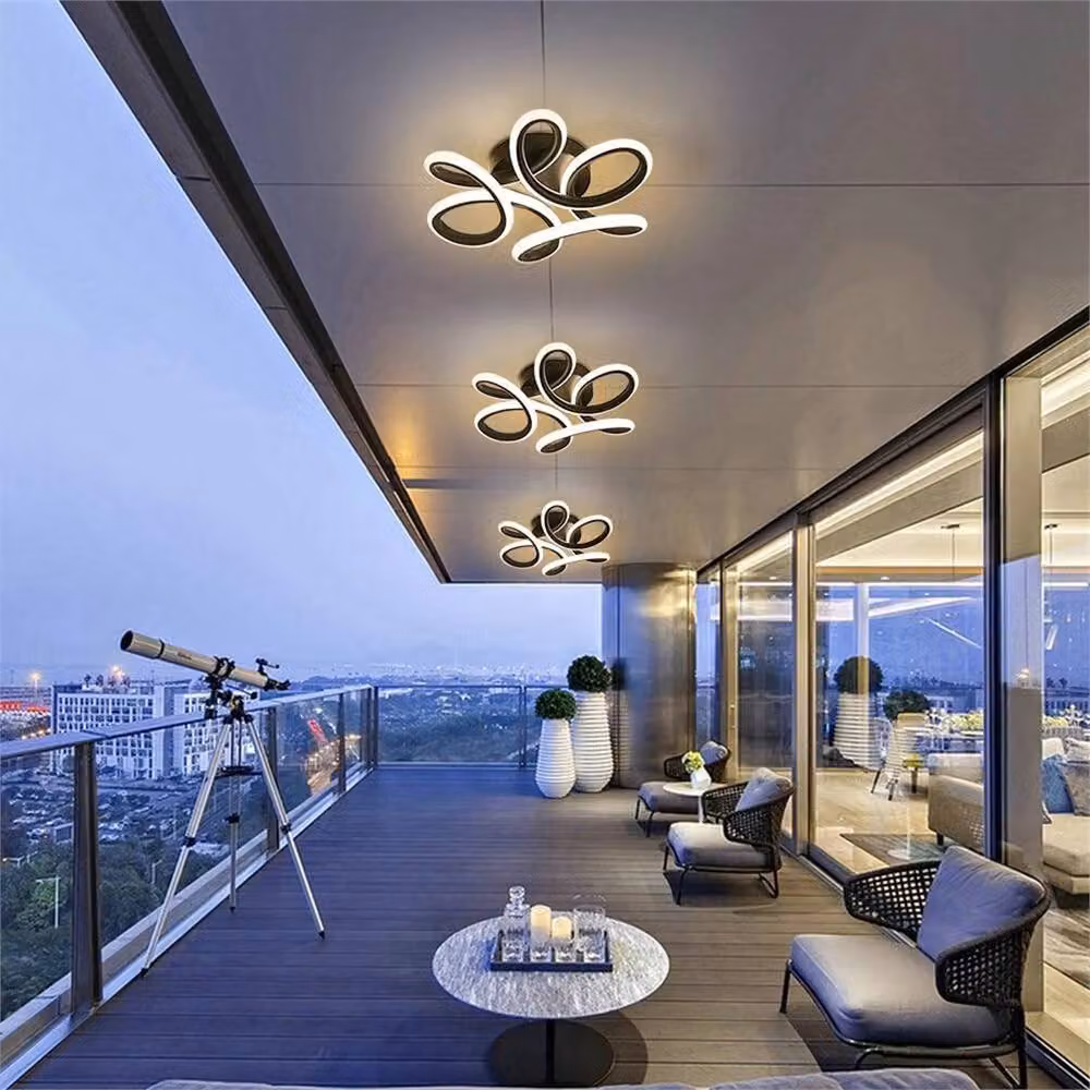 Nordara Modern Dimmable LED Ceiling Chandelier Lamp in Black and Multicolour – 4