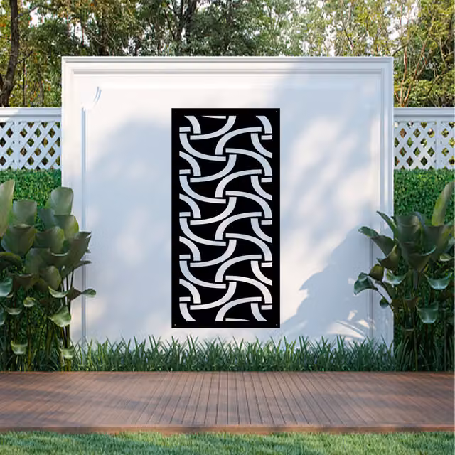 Laser Hut Fub Geometric Metal Wall Art in Black