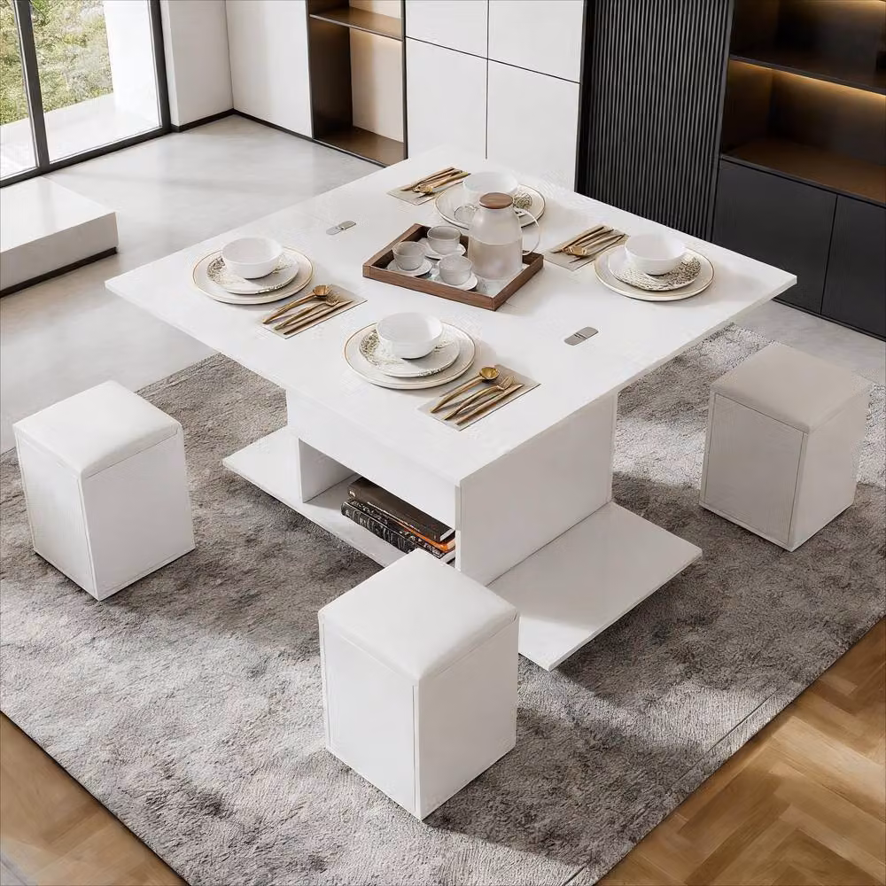 BTM White Modern Lift-Top Coffee Table with Hidden Storage, W/D/H: 100 x 64.5 x 30 cm – 4