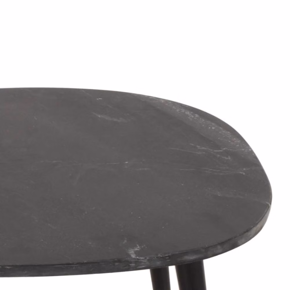 Wyld Haus Alabama Oval Black Marble Coffee Table with Black Metal Legs W/D/H: 60 x 35 x 30 cm – 3