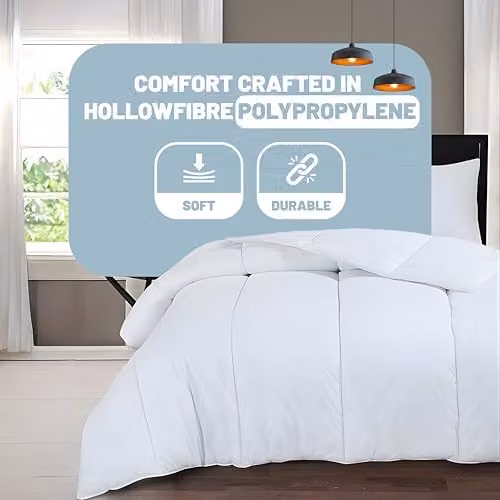 SleepyNights 13.5 Tog Double Hollowfibre Duvet, White, W/D/H: 200 x 200 cm – 2