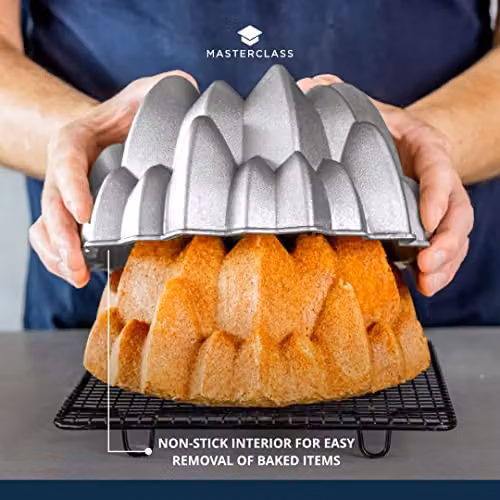 MasterClass Non-Stick Cast Aluminium Round Cake Tin, Grey, Diameter: 24 cm – 4