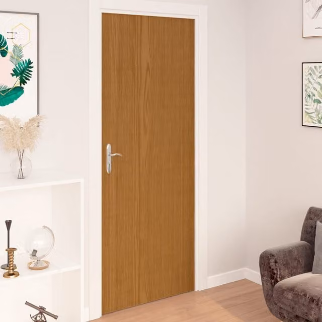 Berkfield Home Self-adhesive PVC Door Films, 2 Pieces, Light Oak Brown, W: 90 cm, H: 210 cm – 1