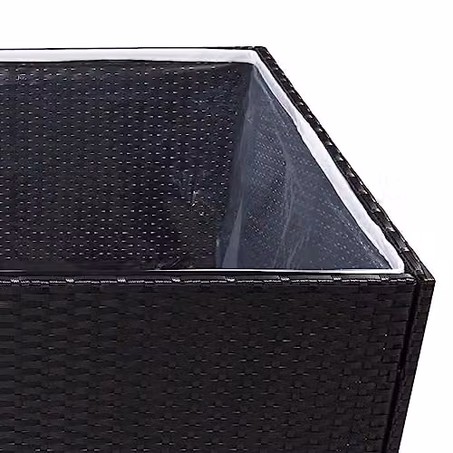 vidaXL Garden Planter Tub in Black and Transparent with Steel and Plastic Frame, W/D/H: 80 x 80 x 80 cm – 2
