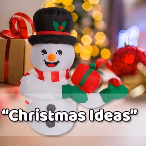 VFM e-Store Christmas Snowman Inflatable Outdoor and Indoor Decoration, White, W/H: 105 x 107 cm – 5