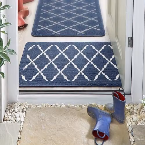 My Mat Blue Arbor Non-Slip Rectangular Door Mat, W: 50 cm, L: 75 cm – 2