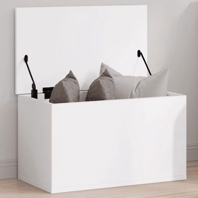 Berkfield Home White MDF Storage Box with Removable Lid, W/D/H: 60 x 35 x 35 cm
