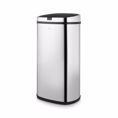 Swan Townhouse 42L Square Sensor Bin in Silver and Black