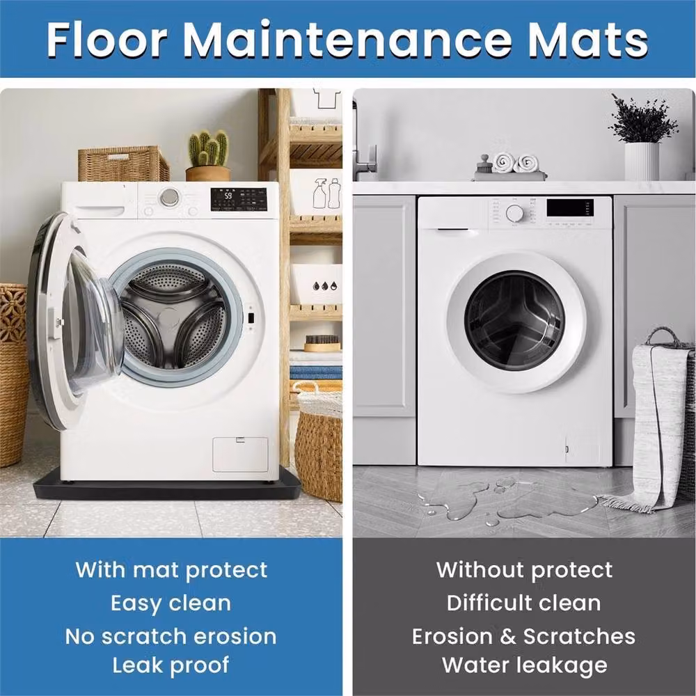 Ventryn Non-Slip Waterproof Silicone Washing Machine Top Protector Mat in Grey and Black – 4