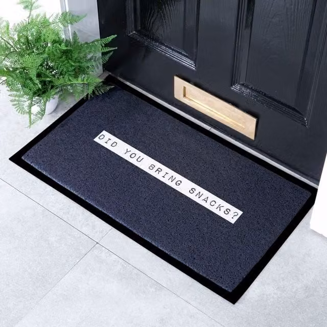 Artsy Mats Did You Bring Snacks Indoor & Outdoor Doormat, Black, W/D/H: 70 x 40 cm – 1