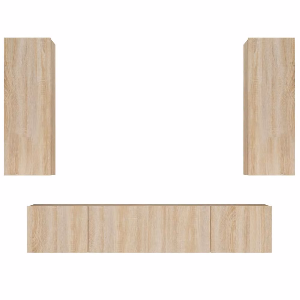 Berkfield Home Classic 4 Piece TV Cabinet Set in Light Oak – 2