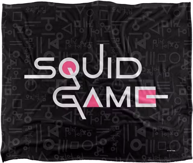 Netflix Squid Game Officially Licensed Silky Touch Super Soft Fleece Throw Blanket in White and Multicolour, W/D/H: 152 x 127 cm – 6