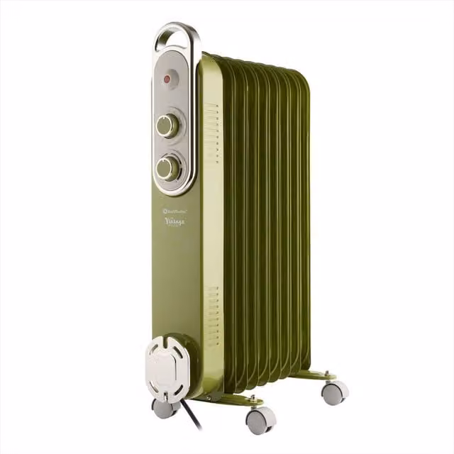 Rediffusion Vintage 9 Fin Oil Filled Radiator 2kW in Blue and Green – 1
