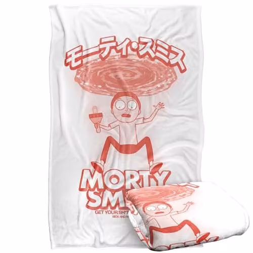 Warner Bros. Rick and Morty Manga Mono Super Soft Fleece Throw Blanket, Multicolour