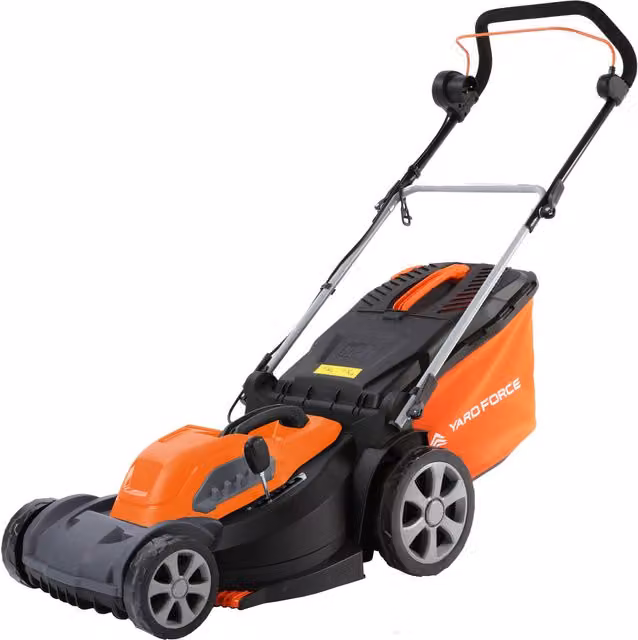 Yard Force 1800W Electric Lawnmower with 44cm Cutting Width and Collection Bag, Orange