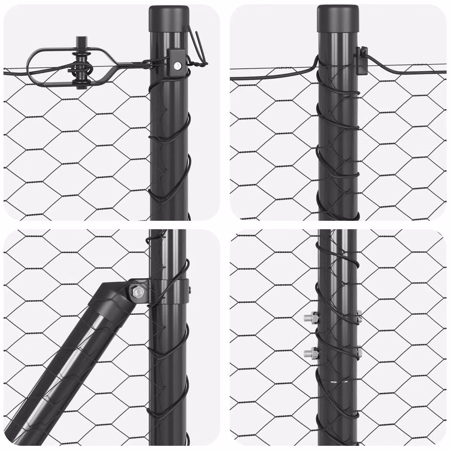 Berkfield Home Grey Hexagon Steel Fence, H: 120 cm, L: 50 m – 4