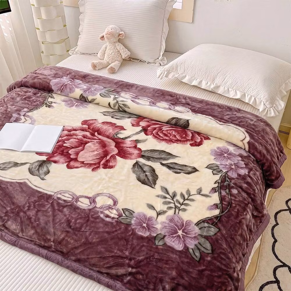 SPETLEK Heavyweight Raschel Winter Blanket in Purple, W/D/H: 180 x 200 cm – 2
