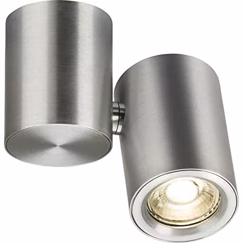 Netlighting Knightsbridge Dee Single Surface Adjustable Round Spotlight in Brushed Chrome and Grey