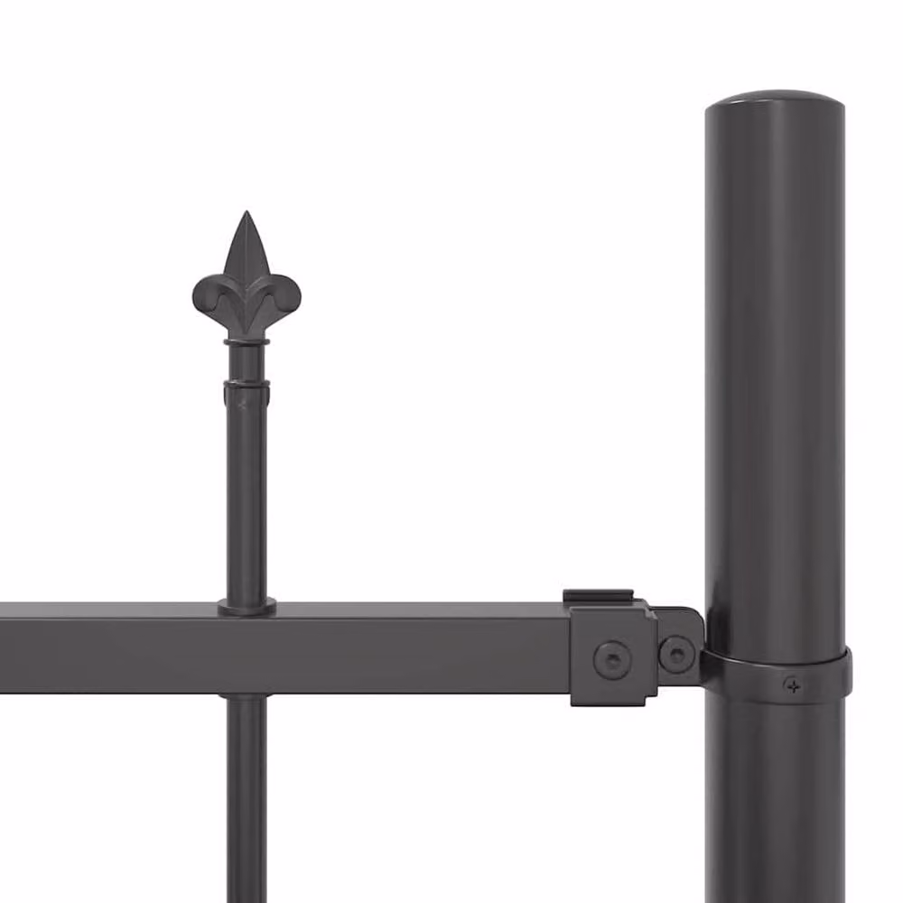 Berkfield Home Garden Hoop Top Fence, Grey Powder-Coated Steel, W: 10.2 m, H: 1 m – 4