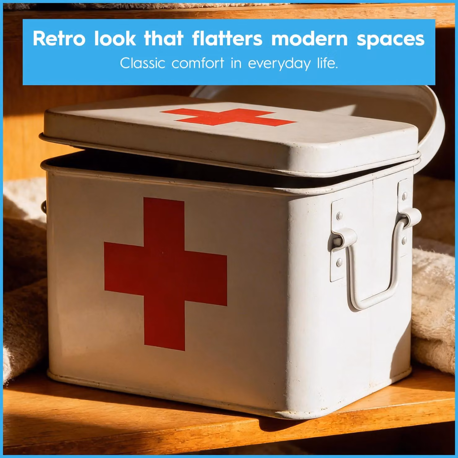 Harbour Housewares Vintage Metal First Aid Box in Grey with Handles – 3