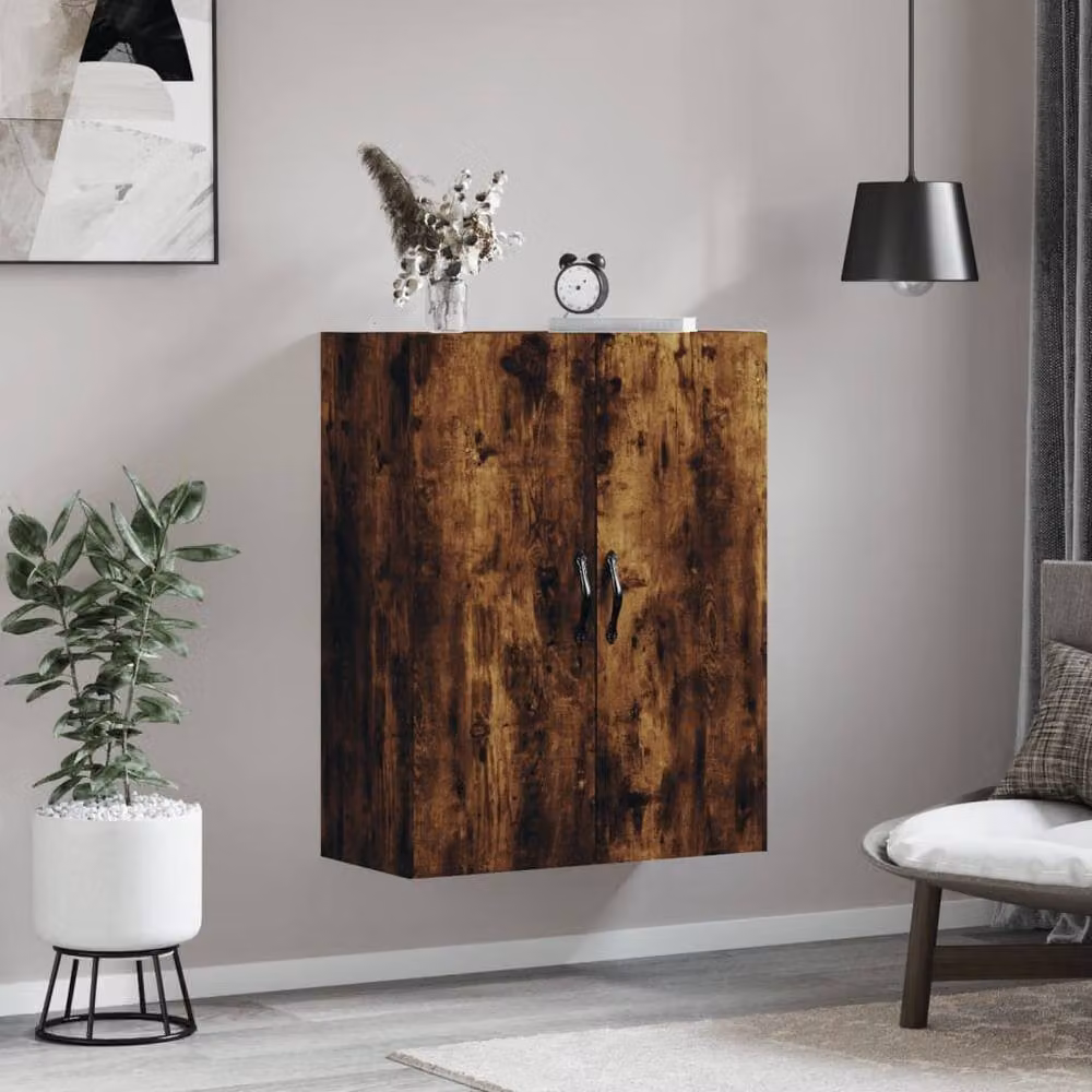Berkfield Home Wall Mounted Smoked Oak Cabinet in Brown, W/D/H: 69.5 x 34 x 90 cm – 3
