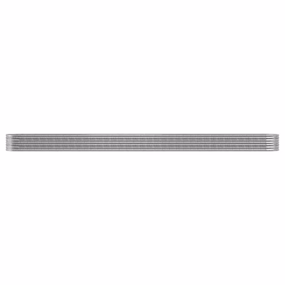 Berkfield Home Garden Powder-coated Steel Raised Bed in Silver, W: 440 cm, D: 80 cm, H: 36 cm – 2