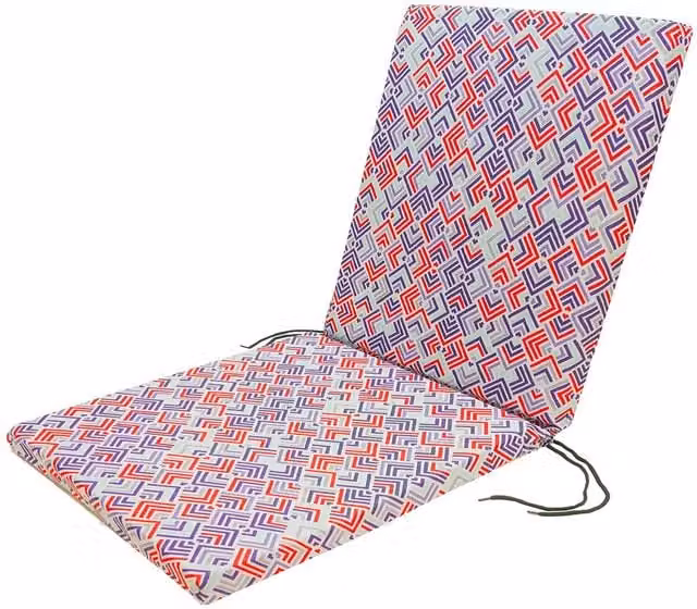 Roseley Water Repellent Low Back Rectangular Chair Pads in Geometric Grey and Red