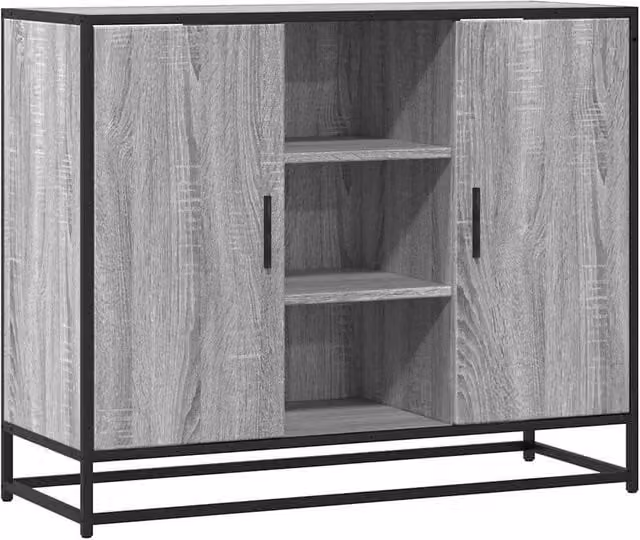 Berkfield Home Grey Sonoma Sideboard in Engineered Wood, W/D/H: 92 x 35 x 76 cm