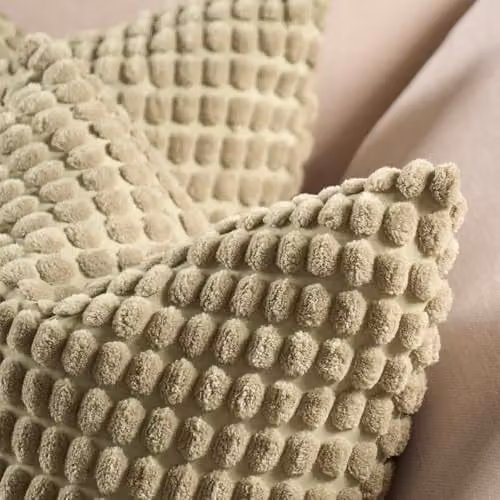 OHS 2 Pack Bobble Textured Square Cushion Covers in Green, W/D/H: 45 x 45 x 45 cm – 3