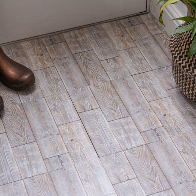 d-c-fix Self-Adhesive Wood Look Vinyl Floor Tiles, Washed Oak Planks, Brown, 1sqm
