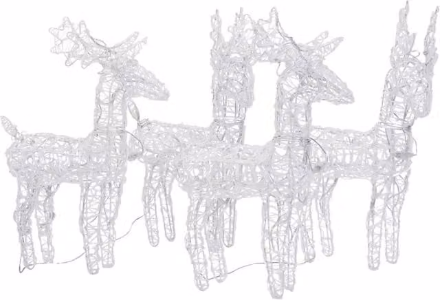 Berkfield Home Beautiful Christmas Reindeer LED Light Set, 4 Piece Multicolour Acrylic Decoration with 160 LEDs