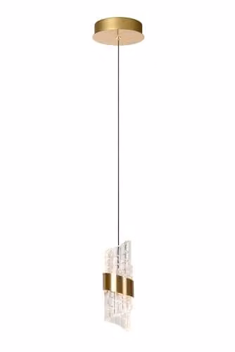 Lucide Kligande Adjustable LED Pendant Light in Gold/Brass and Yellow, Diameter: 13 cm – 1