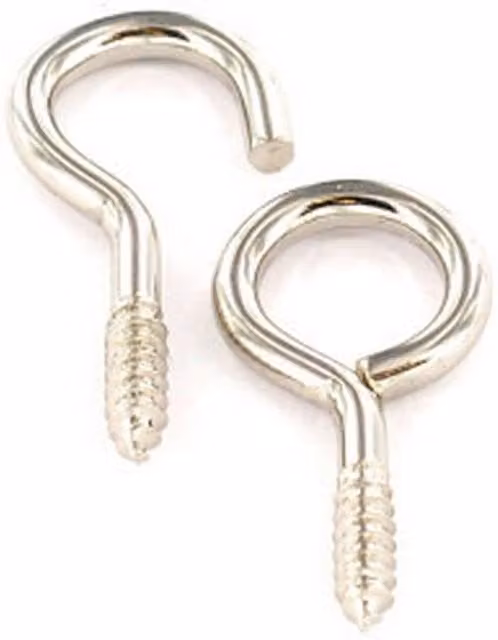 Securit Nickel Plated Silver Metal Curtain Wire Hooks and Eyes, Pack of 12