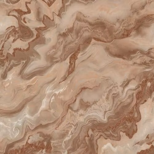 Erismann Elle 10447-13 Non-Woven Marble Look Wallpaper in Brown and Copper Metallic