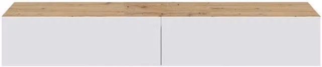 CALICOSY White Glossy Wall-Mounted Cabinet with Tilting Compartments and Push-to-Open Doors, W/D/H: 76.0 x 25.0 x 34.5 cm