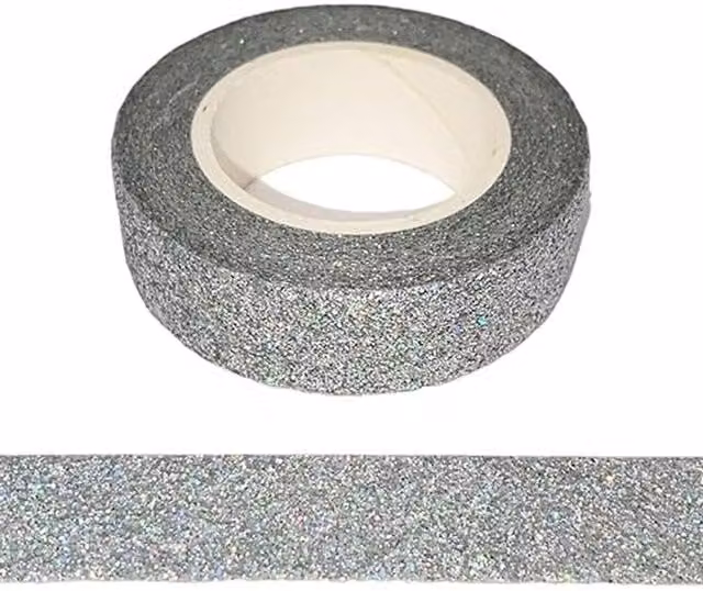 Syntego Iridescent Silver Glitter Washi Tape