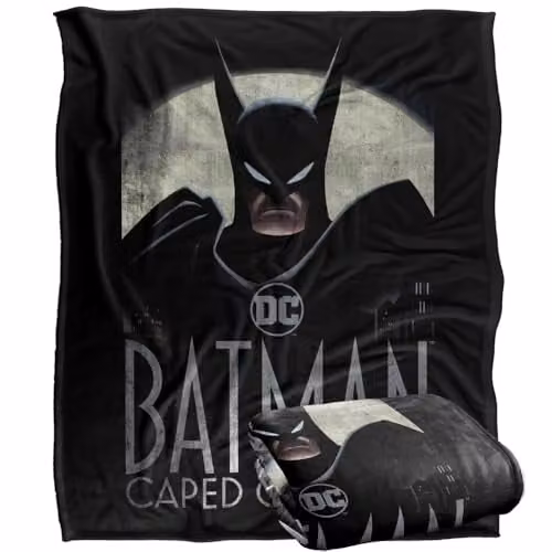 LOGOVISION Batman Caped Crusader Animated Series Super Soft Fleece Throw Blanket, Multicolour, W: 152.0 cm, D: 127.0 cm