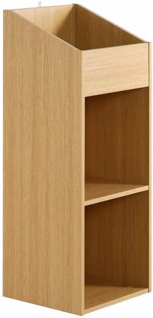 Charles Jacobs Spetlek 2 Level Modern Vinyl Record Storage Box in Brown Oak Effect – 1